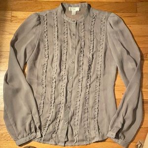 Grey ribbon blouse